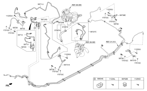 2019 Hyundai Sonata Hybrid Brake Fluid Line Diagram