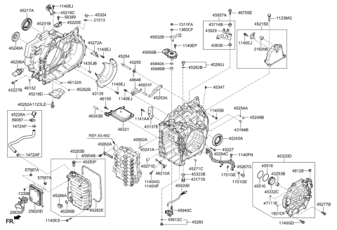 2018 Hyundai Sonata Hybrid Auto Transmission Case Diagram