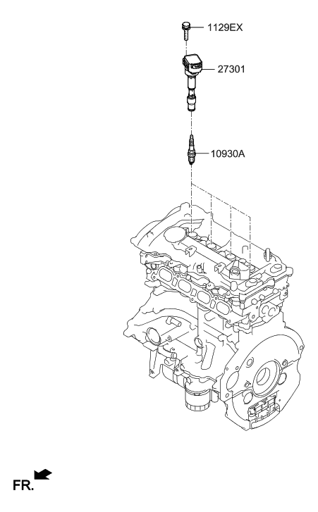 2019 Hyundai Sonata Hybrid Spark Plug & Cable Diagram