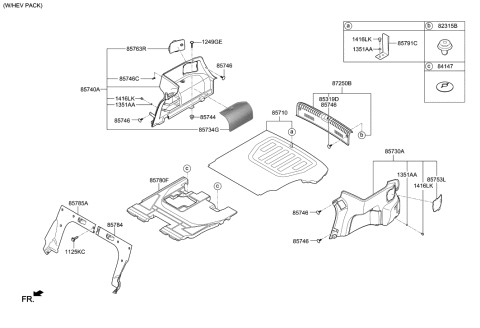 2018 Hyundai Sonata Hybrid Luggage Compartment Diagram 1