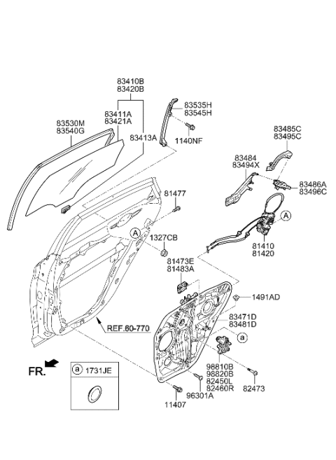 2018 Hyundai Sonata Hybrid Motor Assembly-Front Power WDW,RH Diagram for 82460-C1200