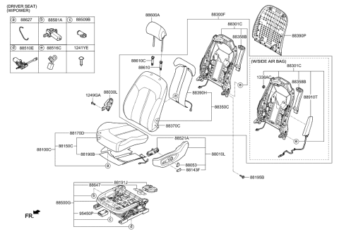 2006 Hyundai Santa Fe Headrest Assembly-Front Seat Diagram for 88701-E6400-ZAB