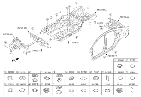 2018 Hyundai Sonata Hybrid Isolation Pad & Plug Diagram 1