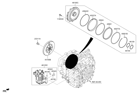 2018 Hyundai Sonata Hybrid O Ring-Oil Pump Diagram for 46131-3D610