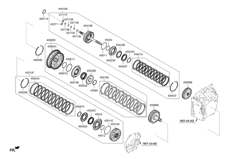 2018 Hyundai Sonata Hybrid Transaxle Clutch - Auto Diagram