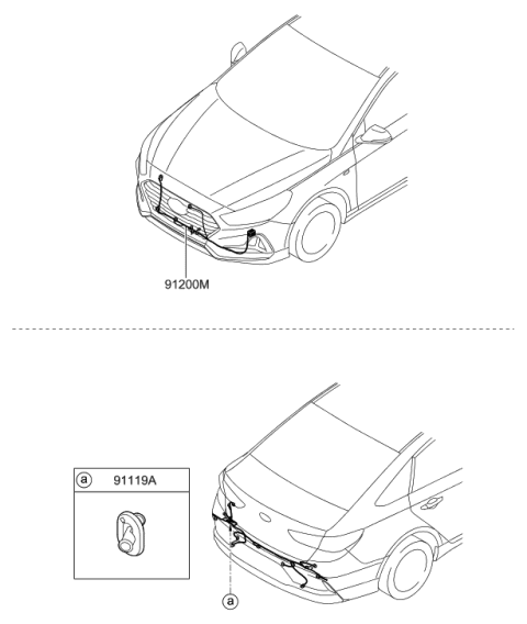 2019 Hyundai Sonata Hybrid WIRING ASSY-FEM Diagram for 91845-E6060