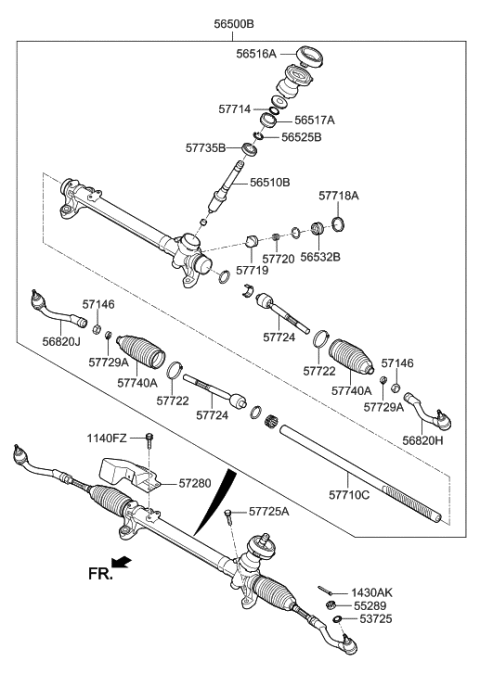 2018 Hyundai Sonata Hybrid Power Steering Gear Box Diagram