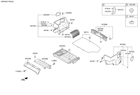 2018 Hyundai Sonata Hybrid Trim Assembly-Rear Transverse Diagram for 85770-E6100-TRY