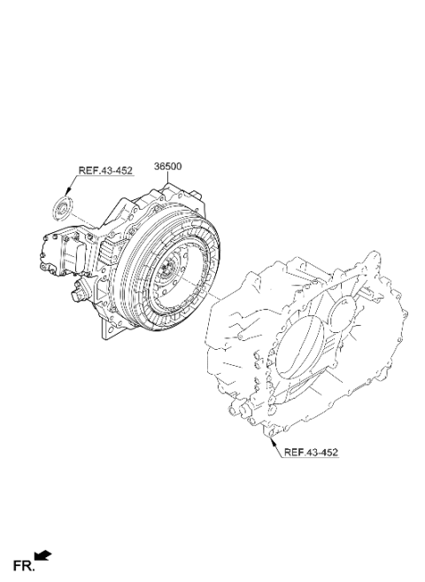 2019 Hyundai Sonata Hybrid Traction Motor & Gdu Assy Diagram