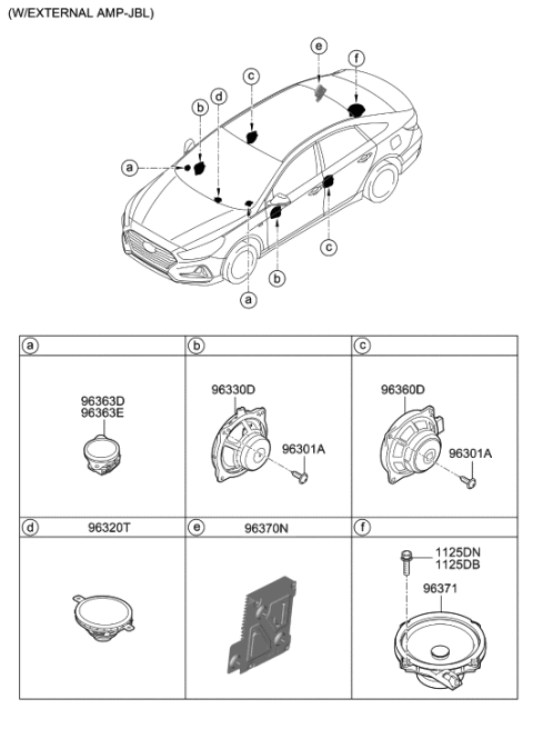 2018 Hyundai Sonata Hybrid Speaker Diagram 2