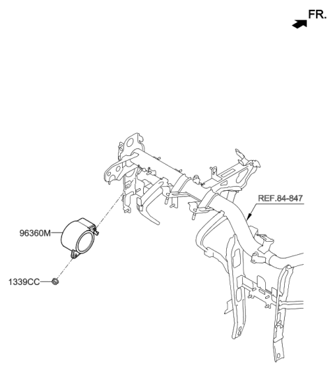 2019 Hyundai Sonata Hybrid Center Speaker Assembly Diagram for 96390-C1000