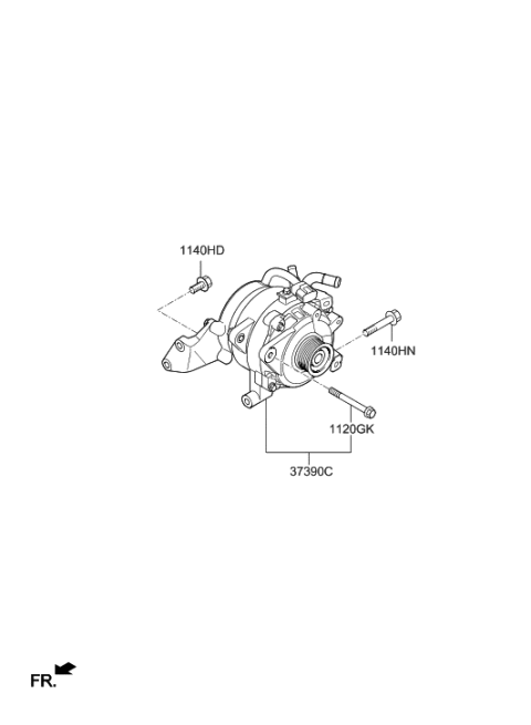 2019 Hyundai Sonata Hybrid Housing Assembly-Generator Diagram for 37390-2E930