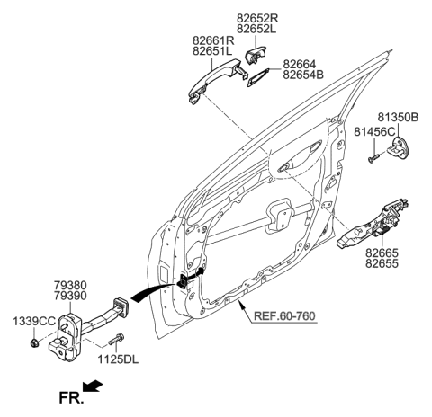 2019 Hyundai Sonata Hybrid Front Door Locking Diagram