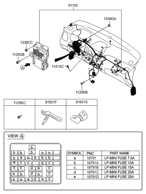 2022 Hyundai Genesis G90 Bracket-Wiring Mounting Diagram for 91931-2S120