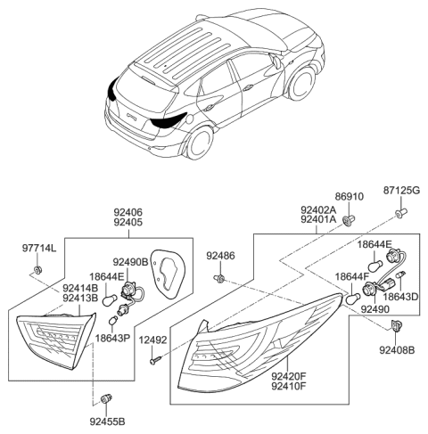 2009 Hyundai Tucson Rear Combination Lamp Diagram