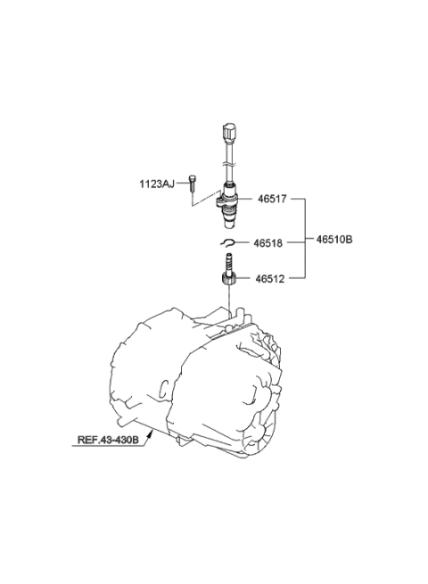 2013 Hyundai Tucson Gear-Speedometer Driven Diagram for 46512-39800