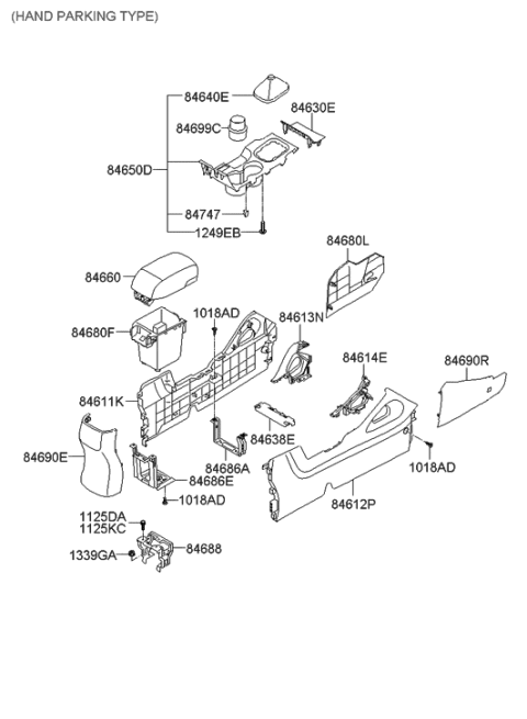 2013 Hyundai Tucson Console Diagram 1