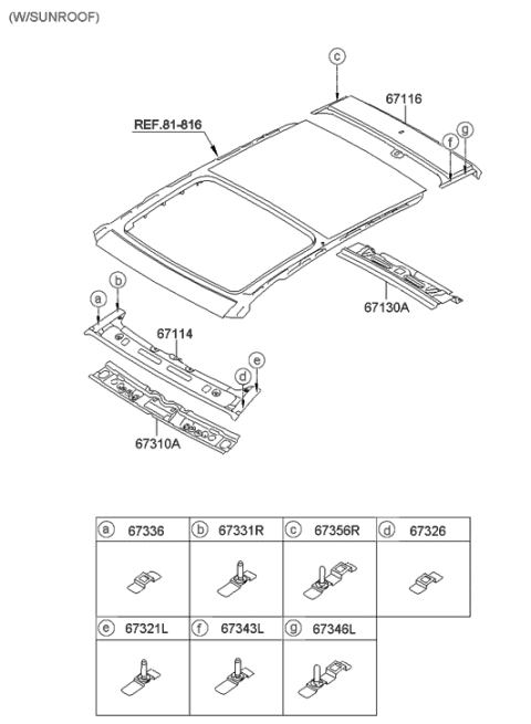 2009 Hyundai Tucson New Body Style Roof Panel Diagram 2