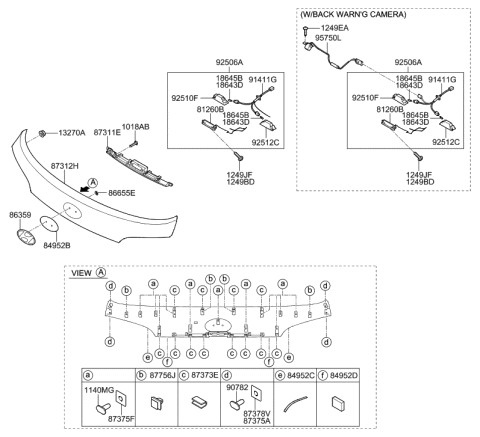 2009 Hyundai Tucson Garnish-Tail Gate,Upper Diagram for 87371-2S000