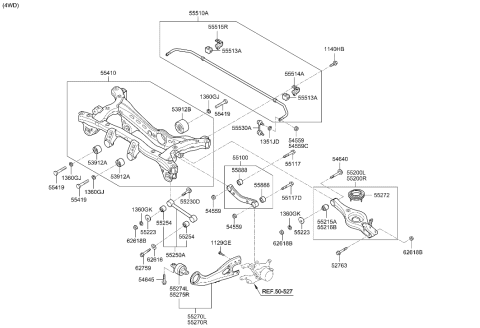 2013 Hyundai Tucson Rear Suspension Control Arm Diagram 1