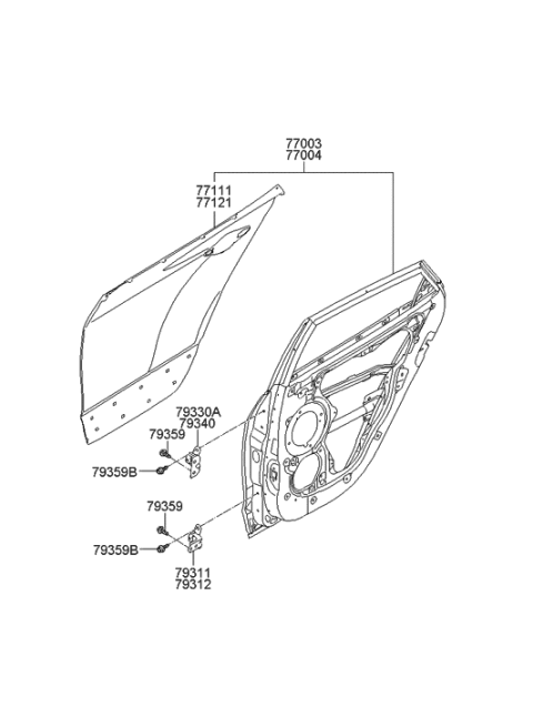 2012 Hyundai Tucson Rear Door Panel Diagram