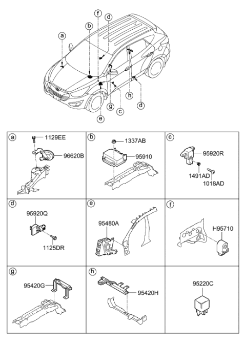 2010 Hyundai Tucson Module Assembly-Air Bag Control Diagram for 95910-2S850