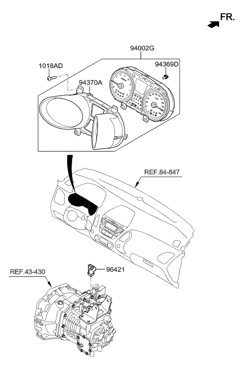 2013 Hyundai Tucson Mask-Cluster Diagram for 94370-2S000