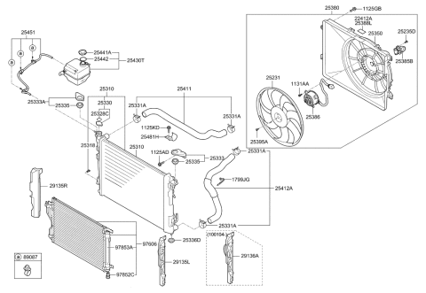 2012 Hyundai Tucson Hose-Radiator To Reservoir Diagram for 25451-2S000