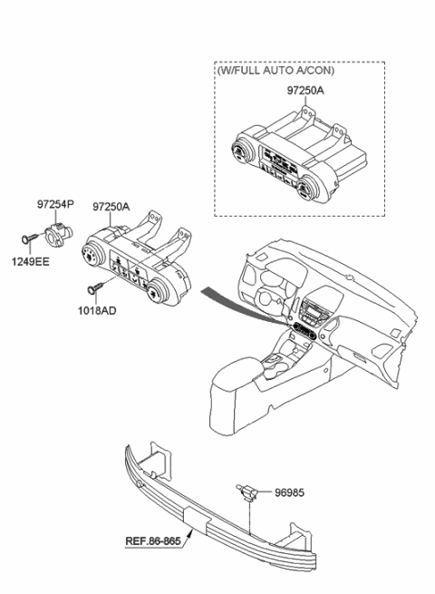2013 Hyundai Tucson Heater Control Assembly Diagram for 97250-2S020-TAN