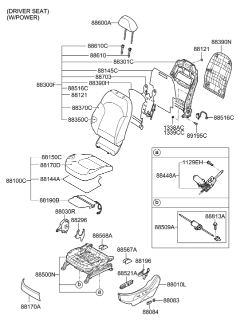 2010 Hyundai Tucson Cushion Assembly-Front Seat,Driver Diagram for 88103-2S001-TMB