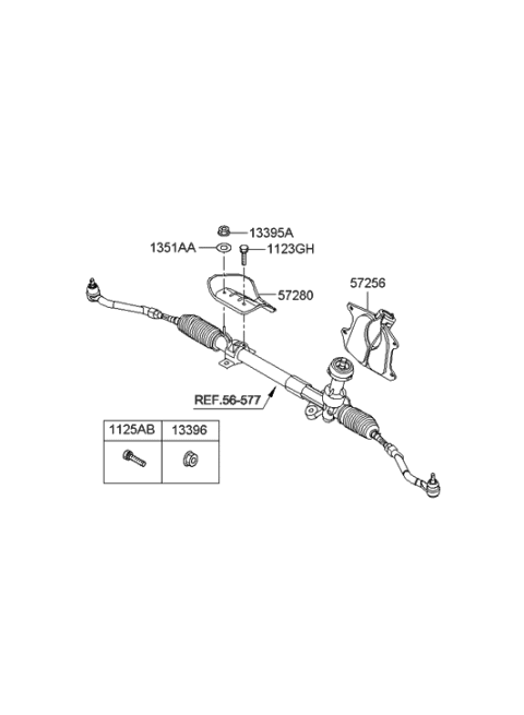 2012 Hyundai Tucson Heat Protector Assembly-Power STEE Diagram for 57280-2S000