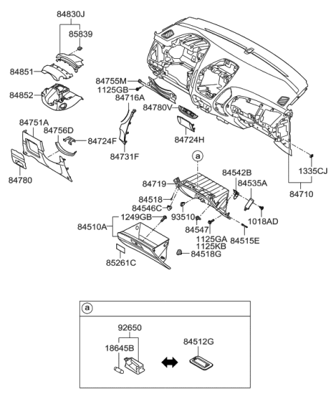 2009 Hyundai Tucson Crash Pad Diagram 2