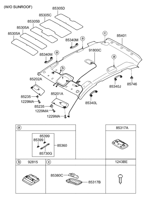 2011 Hyundai Tucson WIRING ASSY-ROOF Diagram for 91800-2S111