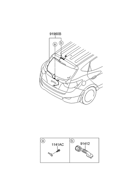 2010 Hyundai Tucson Wiring Assembly-Tail Gate Diagram for 91680-2S020