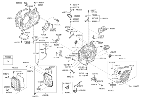 2012 Hyundai Tucson Bracket-Roll Rod Support Diagram for 45218-3B640