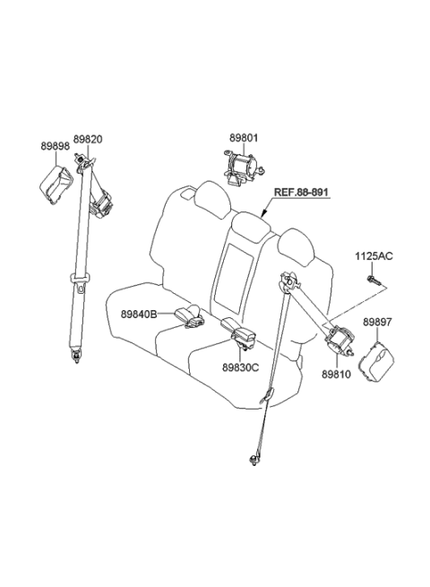 2012 Hyundai Tucson Rear Seat Belt Diagram