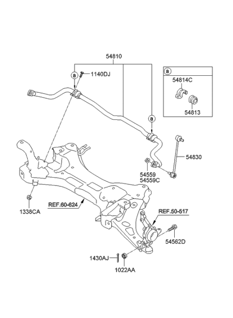 2013 Hyundai Tucson Bar Assembly-Front Stabilizer Diagram for 54810-2S100