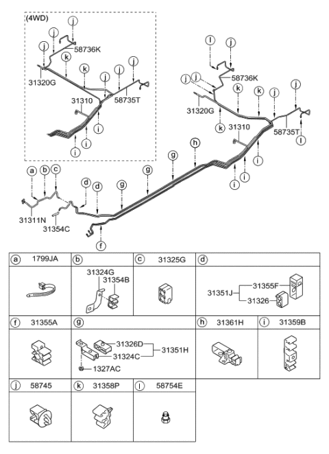 2010 Hyundai Tucson Tube-Fuel Main Diagram for 31311-2S500