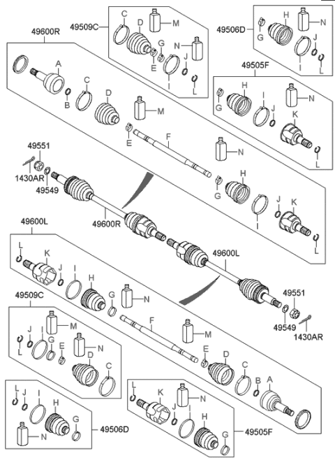 2012 Hyundai Tucson Drive Shaft (Rear) Diagram