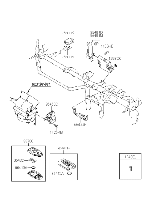 2010 Hyundai Tucson Brake Control Module And Receiver Unit Assembly Diagram for 95400-2S712