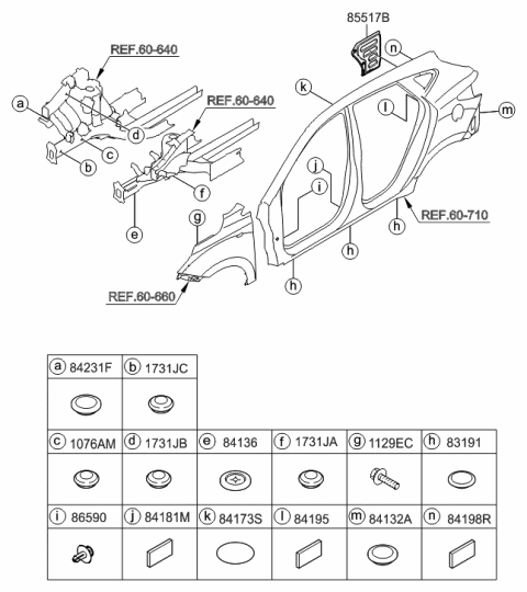 2011 Hyundai Tucson Isolation Pad & Plug Diagram 1