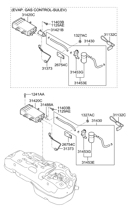 2009 Hyundai Tucson Fuel System Diagram 2