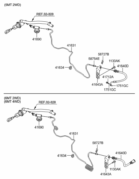 2013 Hyundai Tucson Hose Assembly-Clutch Diagram for 41640-2S100