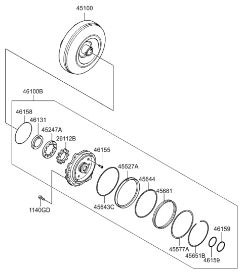 2010 Hyundai Tucson Oil Pump & TQ/Conv-Auto Diagram