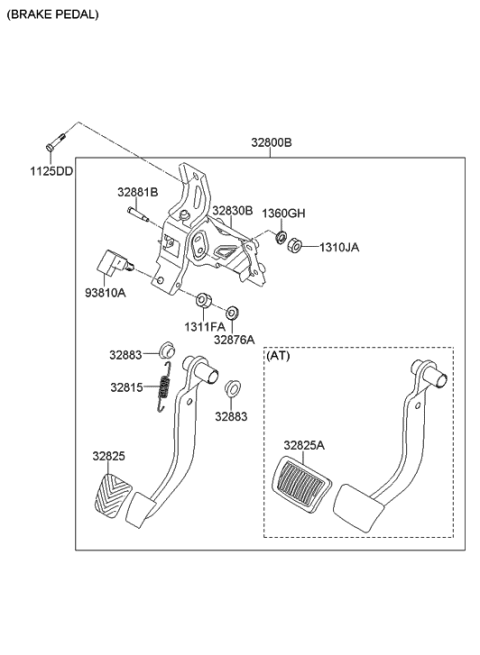 2009 Hyundai Tucson Brake & Clutch Pedal Diagram 1