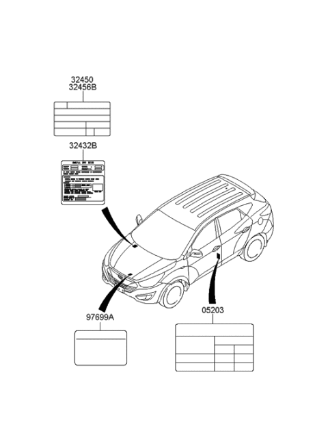 2013 Hyundai Tucson Label Diagram 2