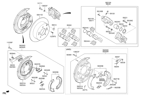 2012 Hyundai Tucson Rear Wheel Brake Diagram