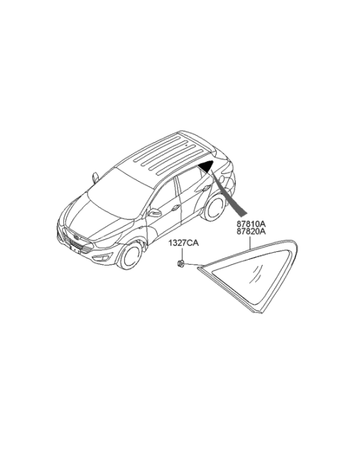 2012 Hyundai Tucson Glass & MOULDING Assembly-Quarter Diagram for 87820-2S000