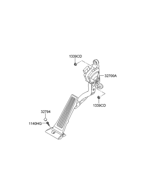 2013 Hyundai Tucson Pedal Assembly-Accelerator Diagram for 32700-2S000