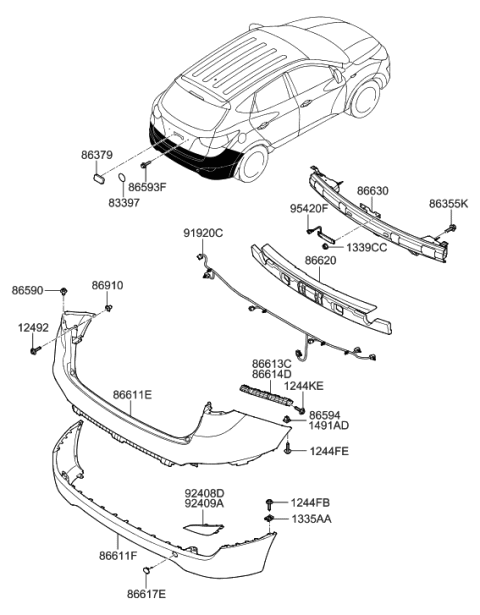 2011 Hyundai Tucson Rear Bumper Diagram